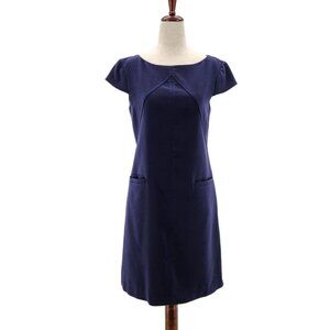 Eliza J. Navy Blue Cap Sleeve Short Shift Dress Womens 4